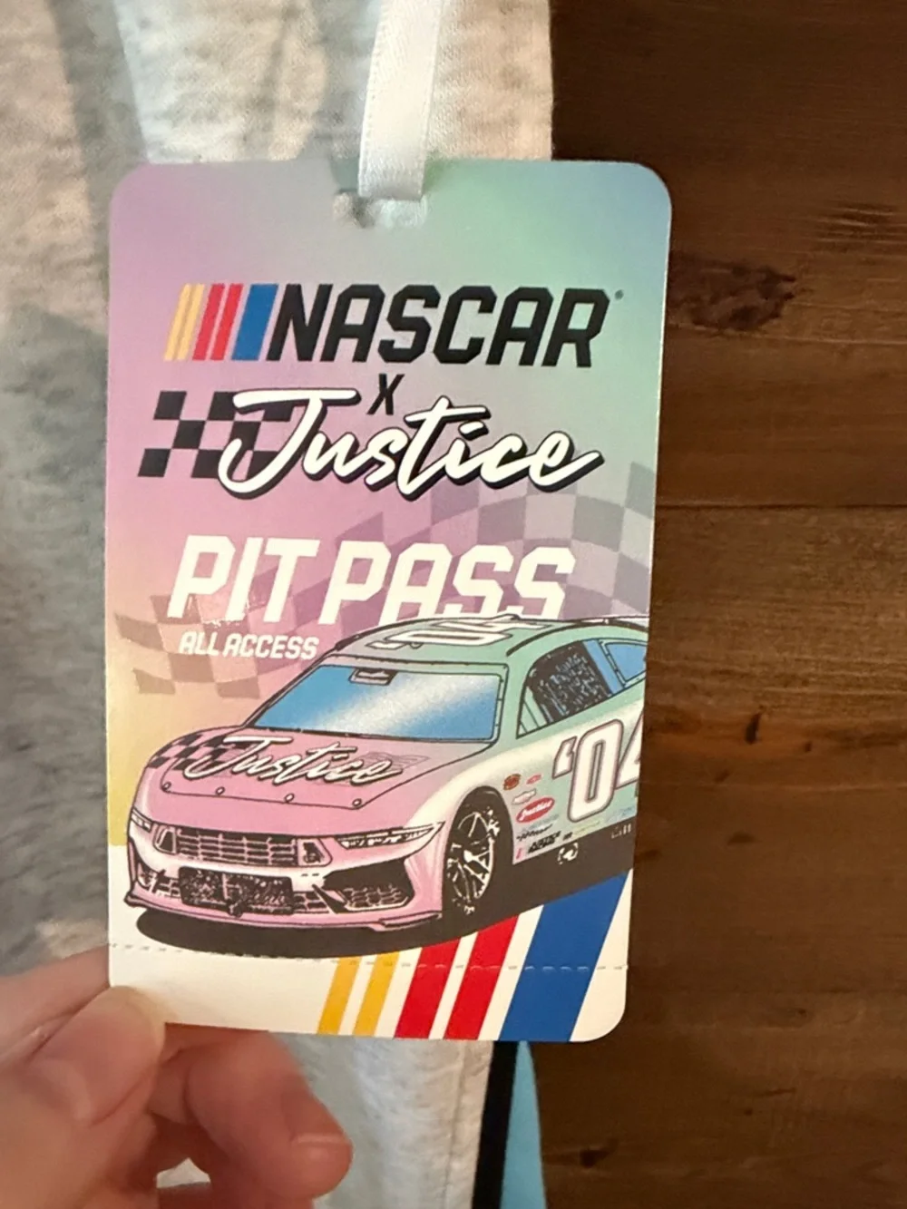 Justice NASCAR Gray & Blue Colorblock Joggers and matching shirt